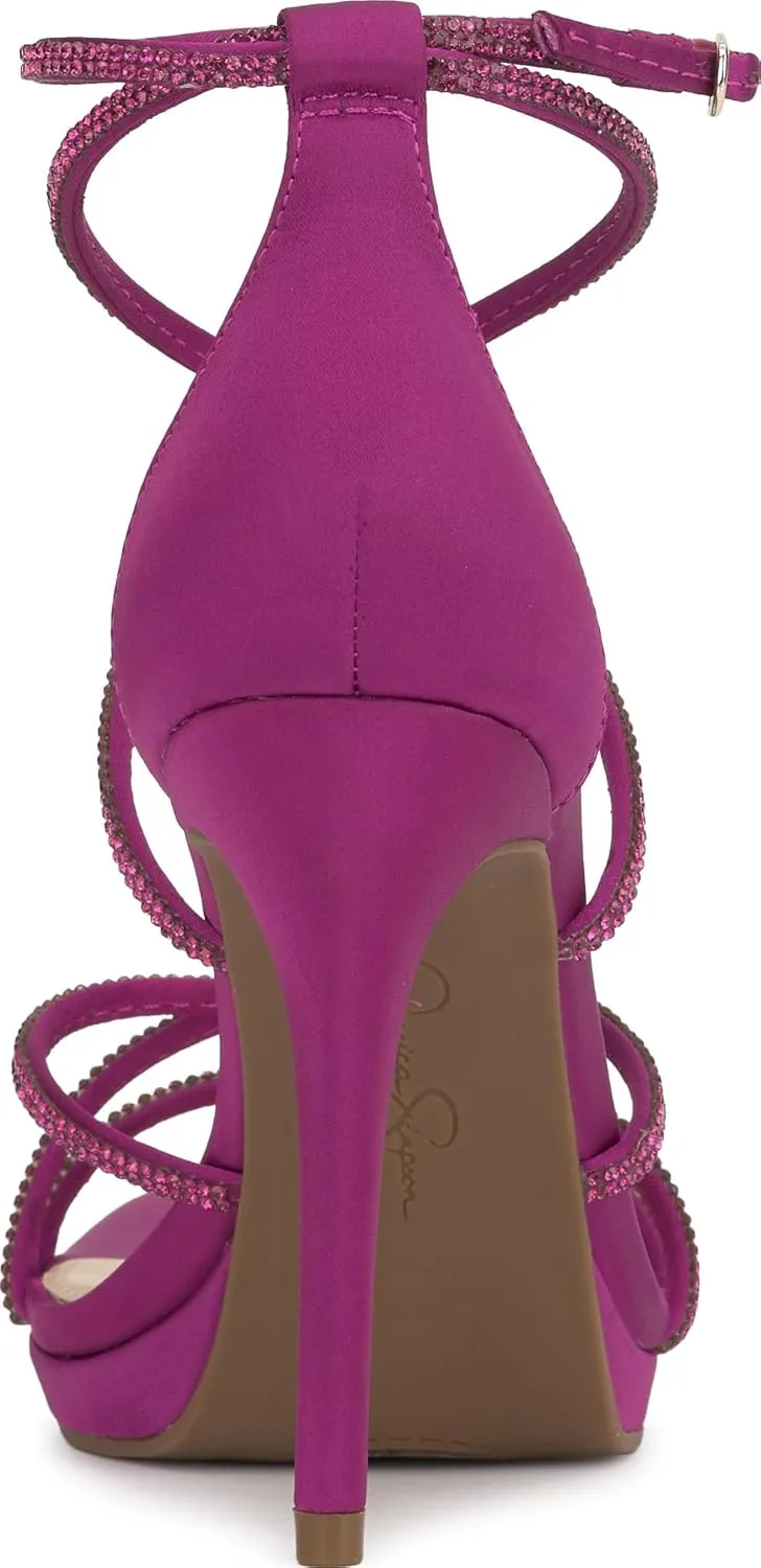 Jessica Simpson Womens Jaeya Rhinestone Strappy Dress Sandals