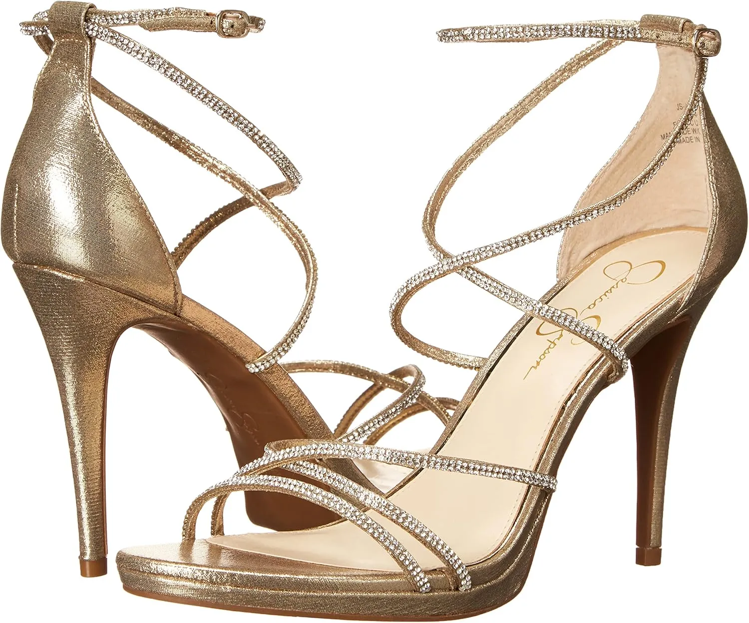Jessica Simpson Womens Jaeya Rhinestone Strappy Dress Sandals