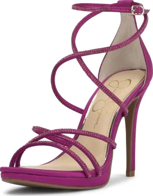 Jessica Simpson Womens Jaeya Rhinestone Strappy Dress Sandals
