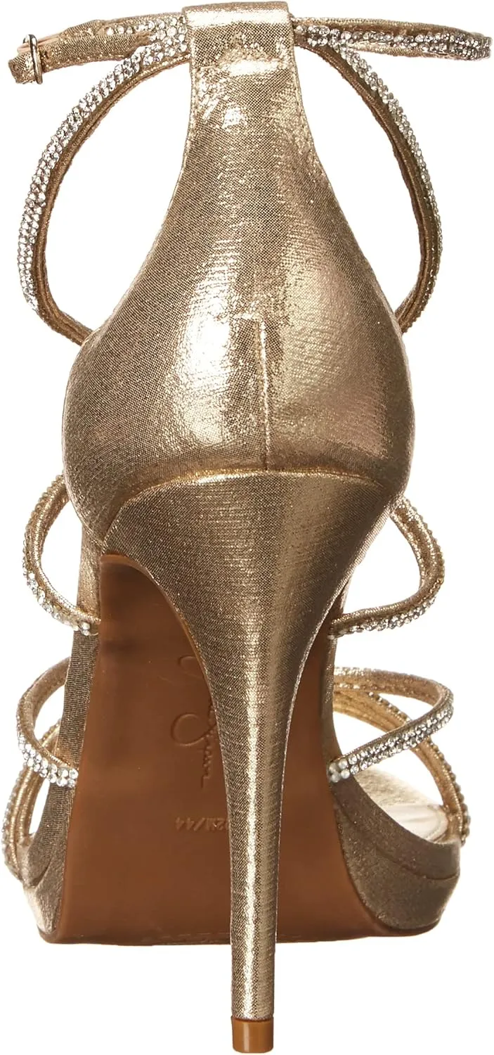 Jessica Simpson Womens Jaeya Rhinestone Strappy Dress Sandals
