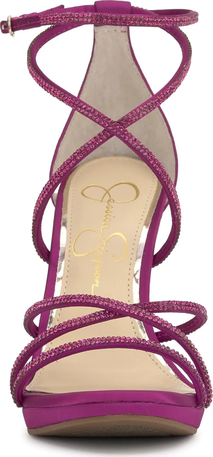 Jessica Simpson Womens Jaeya Rhinestone Strappy Dress Sandals