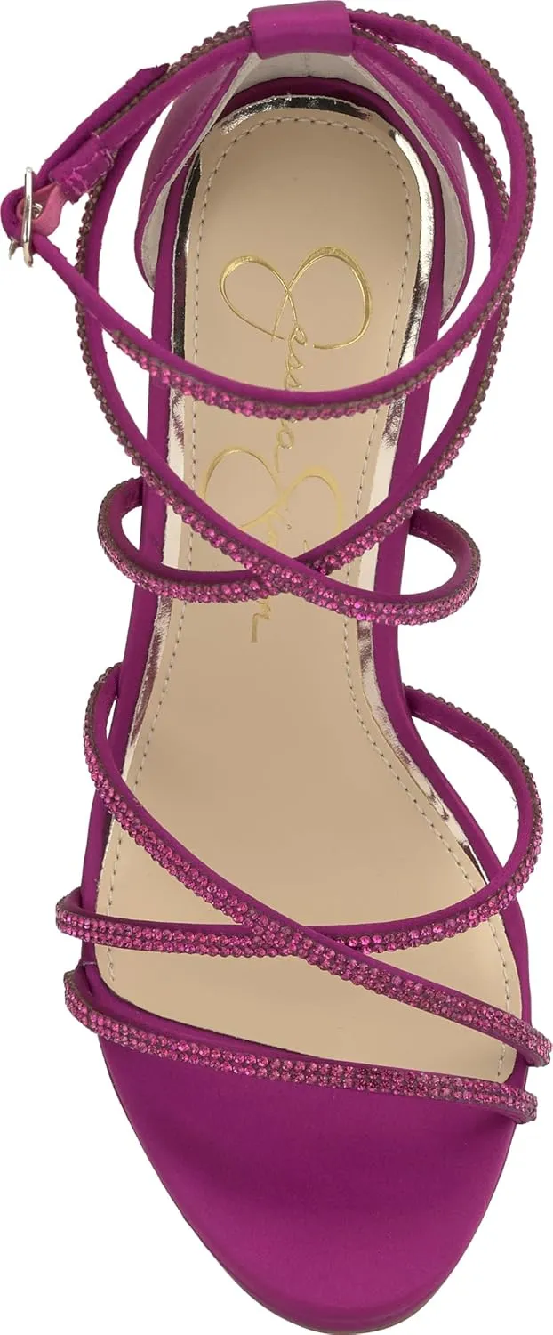 Jessica Simpson Womens Jaeya Rhinestone Strappy Dress Sandals