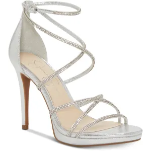 Jessica Simpson Women's Jaeya Strappy Dress Sandal Pump, Platinum, 12
