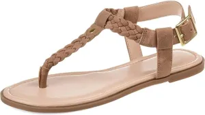 Journee Womens Genevive Ankle Strap Flat Sandals