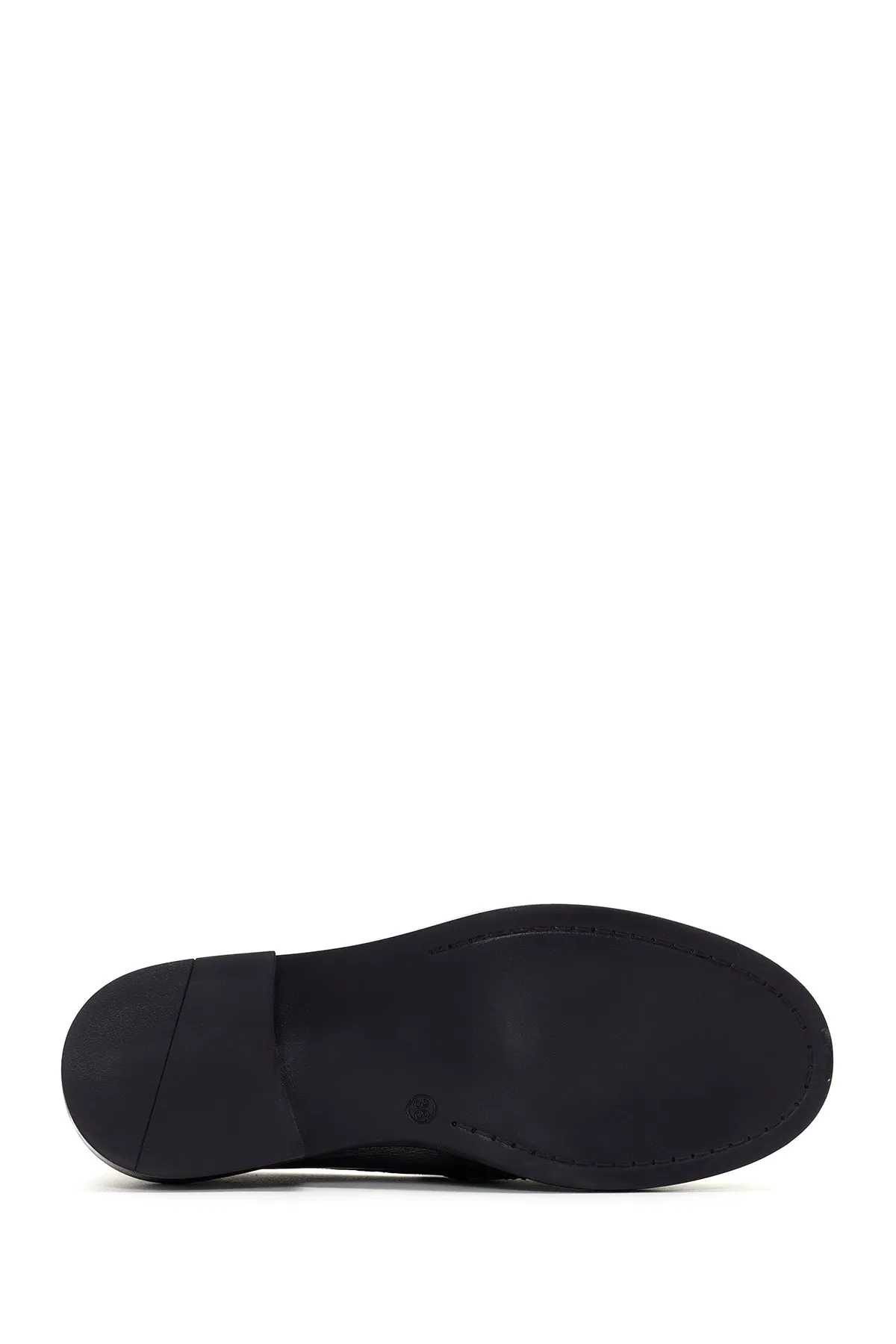 Kadın Gümüş Deri Püsküllü Maskülen Loafer