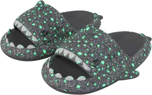 Kapley Galaxy Shark Slides Glow In The Dark, Cloud Starry Sky Luminous Shark Slides for Women Men
