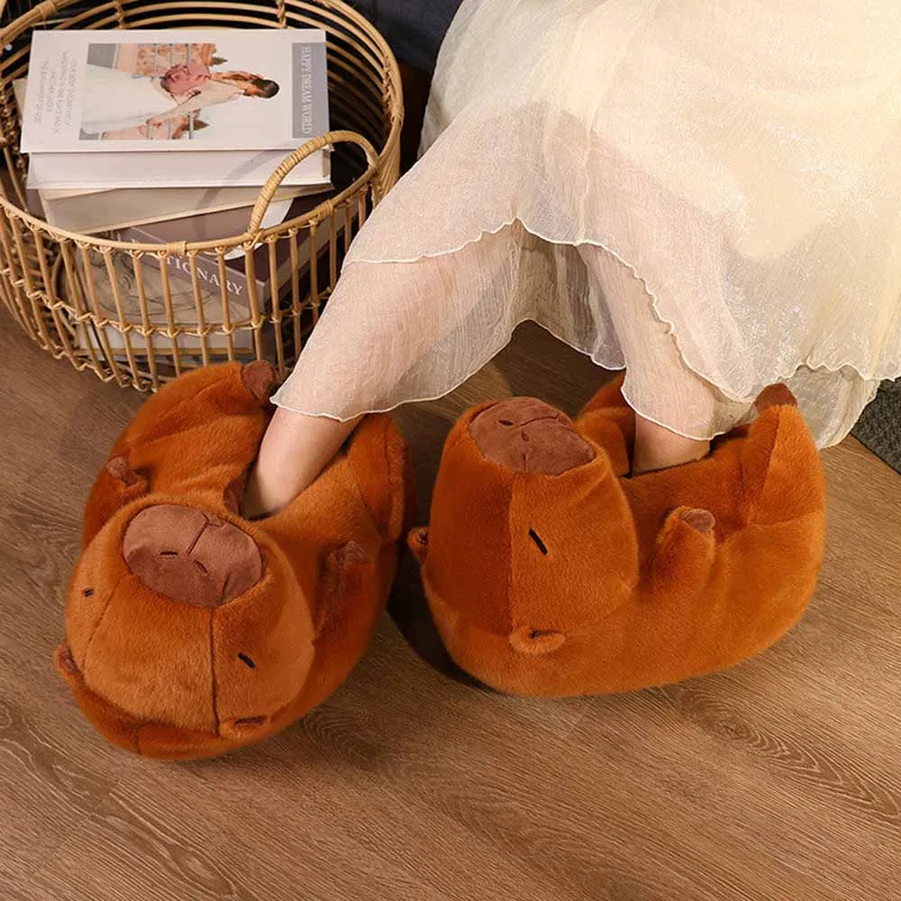 Kawaii Capybara Plush Slippers Indoor Home Shoes