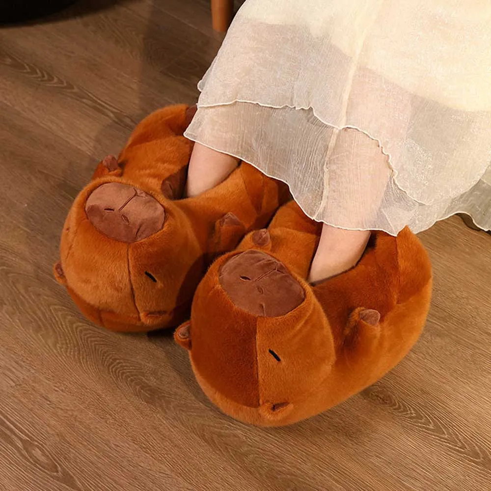 Kawaii Capybara Plush Slippers Indoor Home Shoes