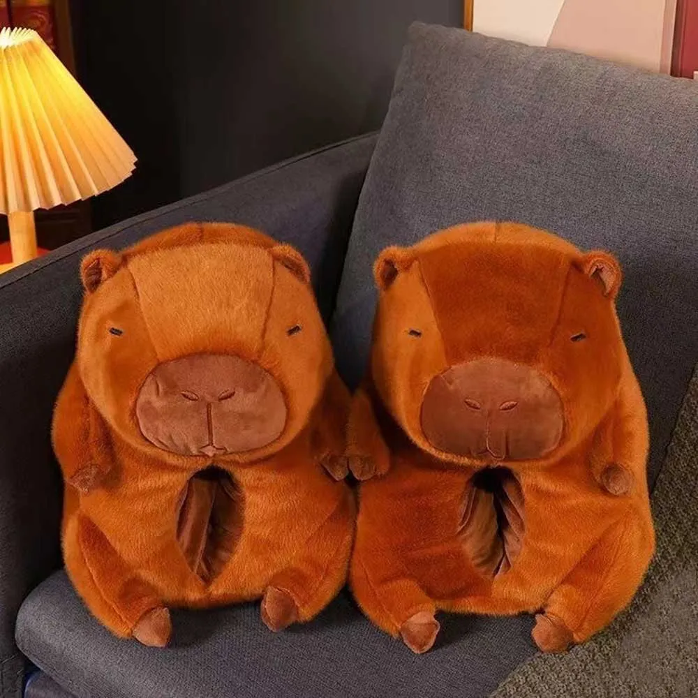 Kawaii Capybara Plush Slippers Indoor Home Shoes