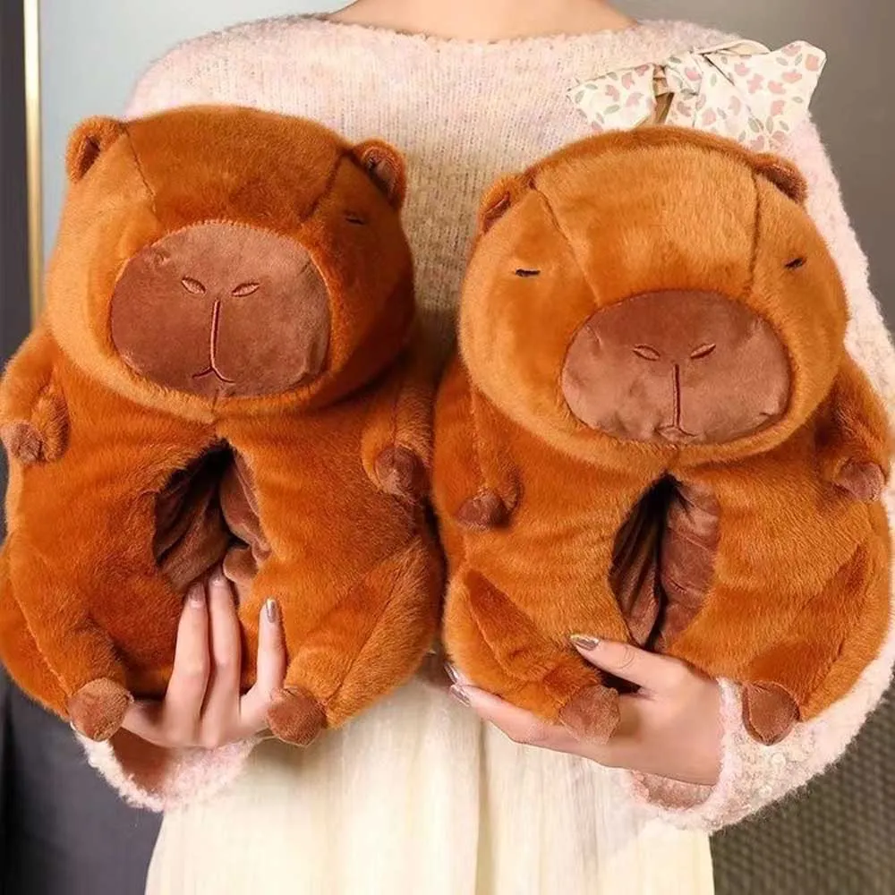 Kawaii Capybara Plush Slippers Indoor Home Shoes