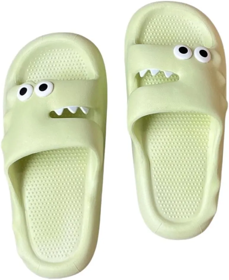 Kawaii Cushion slippers Colorful Crocodile travel for women open toe slippers for Women Pillow Cloud Slides Non Slip Quick Drying Shower Bathroom Sandals Ultra Thick Sole Bedroom Shoes