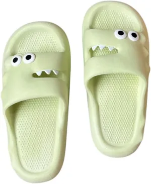 Kawaii Cushion slippers Colorful Crocodile travel for women open toe slippers for Women Pillow Cloud Slides Non Slip Quick Drying Shower Bathroom Sandals Ultra Thick Sole Bedroom Shoes
