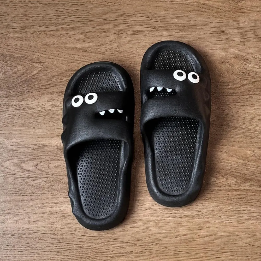 Kawaii Cushion slippers Colorful Crocodile travel for women open toe slippers for Women Pillow Cloud Slides Non Slip Quick Drying Shower Bathroom Sandals Ultra Thick Sole Bedroom Shoes
