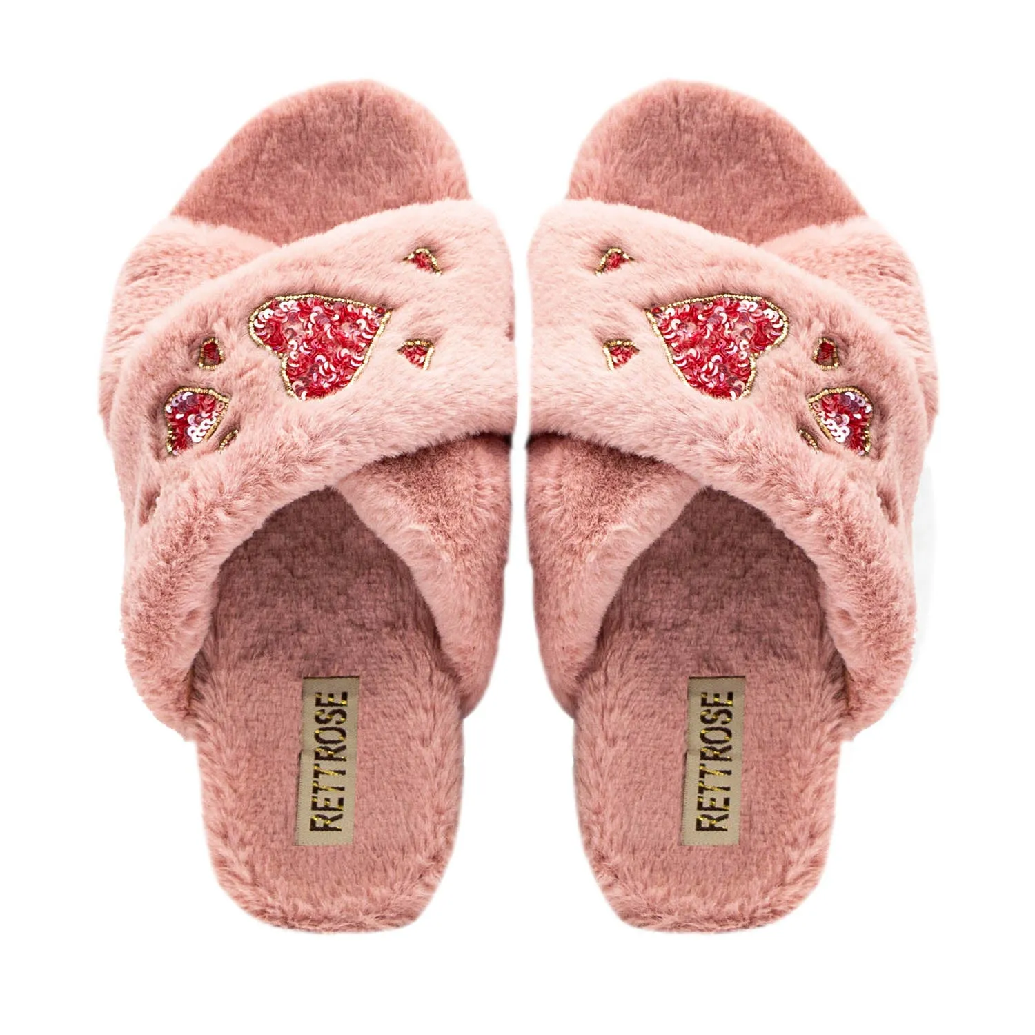 Kaylee Nude Luxury Plush Diamanté Embellished Handmade Slipper