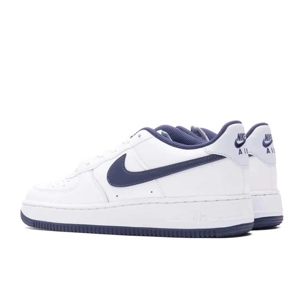 Kids Air Force 1 LV8 2 GS White Midnight Navy Football Grey FV5948-104 Sneaker