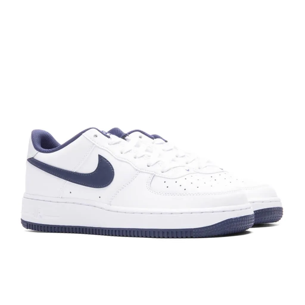 Kids Air Force 1 LV8 2 GS White Midnight Navy Football Grey FV5948-104 Sneaker