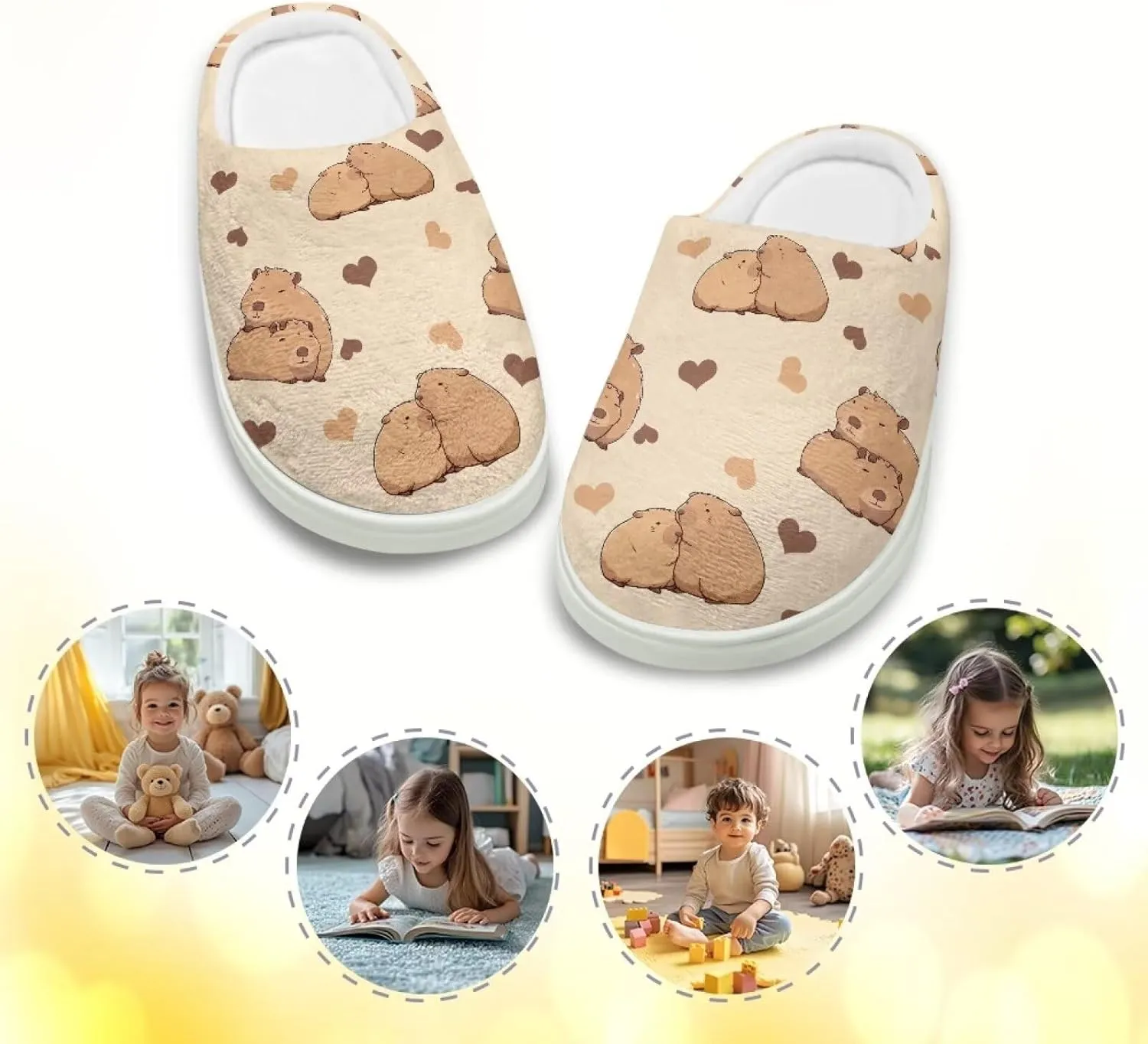 Kids Animal Slippers for Boys Girls Winter Plush Warm Slippers Lightweight Soft Fluffy Fuzzy Shoes Indoor Non Slip House Shoes US 9-15