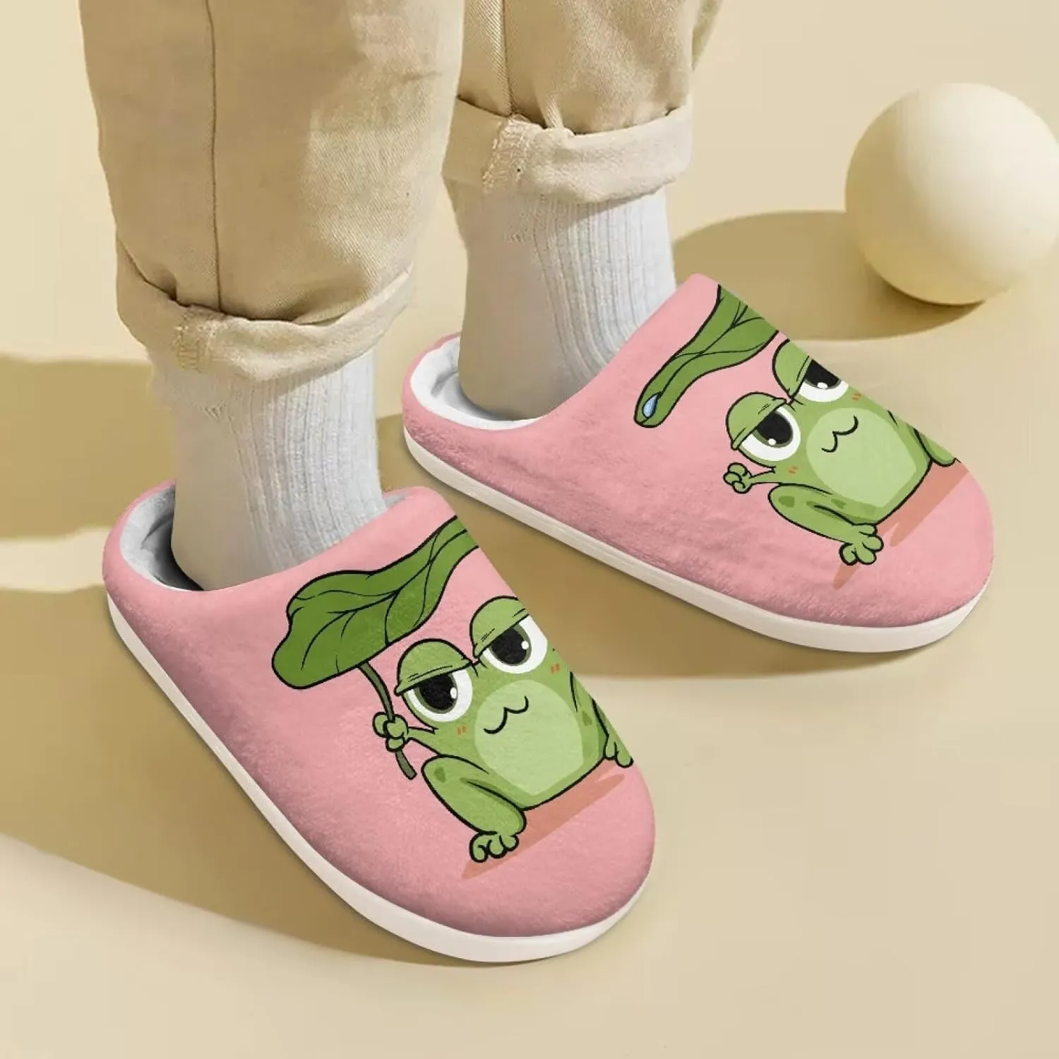 Kids Casual Bedroom Plush Slippers Non Slip Cute Pattern Novelty Home Indoor Slippers