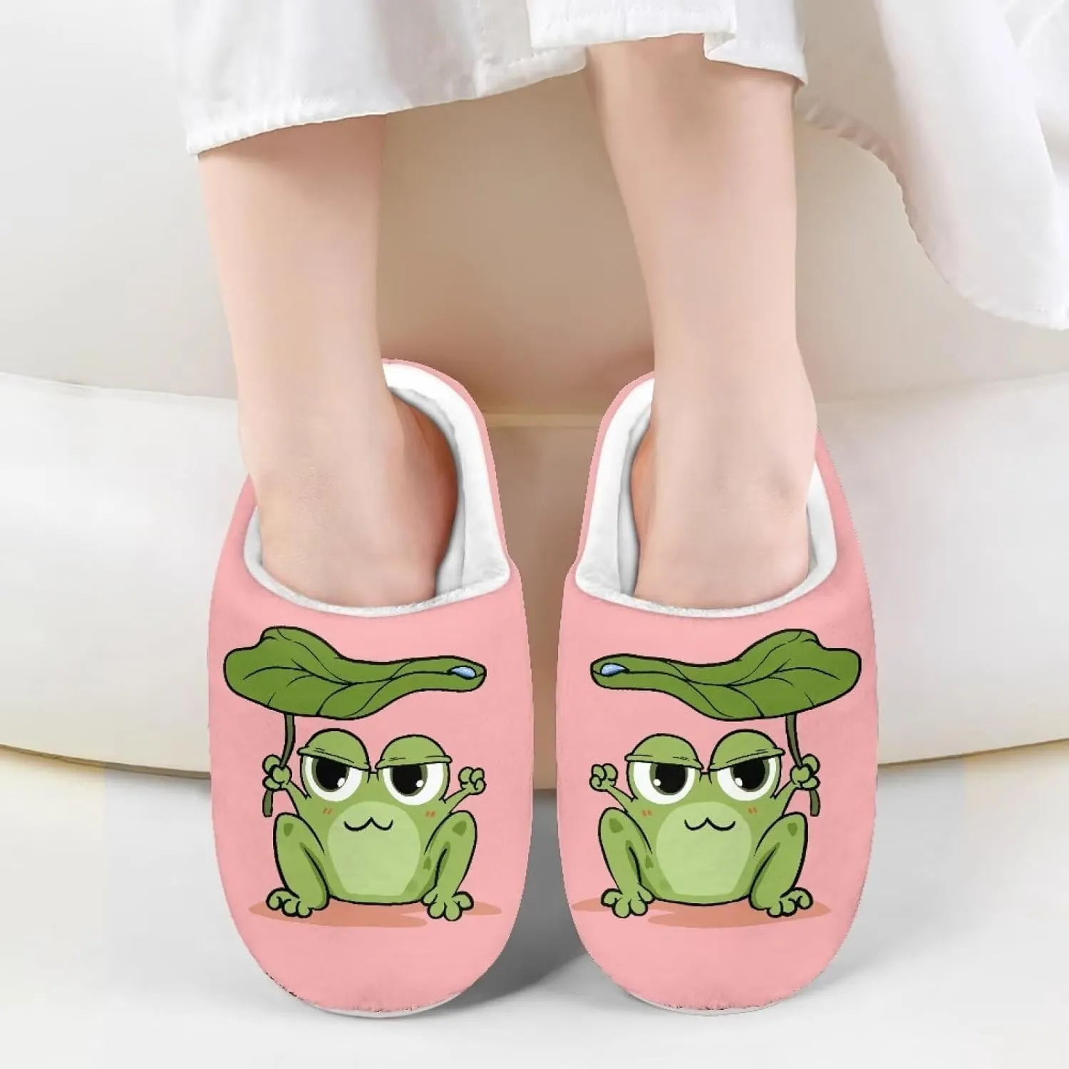 Kids Casual Bedroom Plush Slippers Non Slip Cute Pattern Novelty Home Indoor Slippers