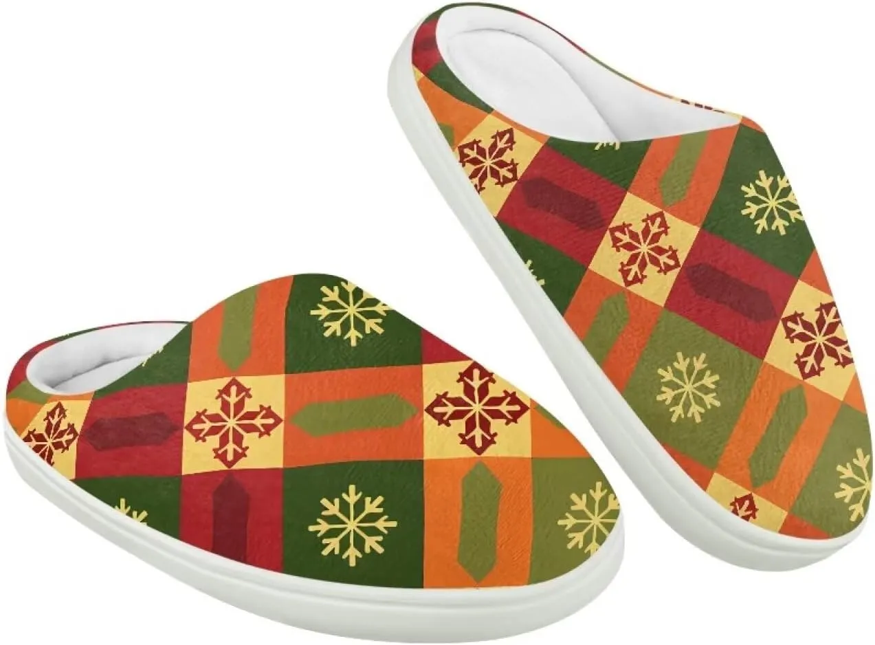 Kids Christmas Cotton Slipper Soft Warm Winter Plush Outdoor Slipper Flannel Fuzzy Home Non-Slip Slippers for Litter Kid US 9-15