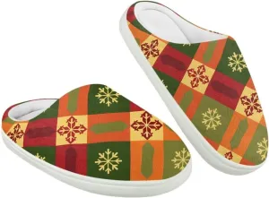 Kids Christmas Cotton Slipper Soft Warm Winter Plush Outdoor Slipper Flannel Fuzzy Home Non-Slip Slippers for Litter Kid US 9-15
