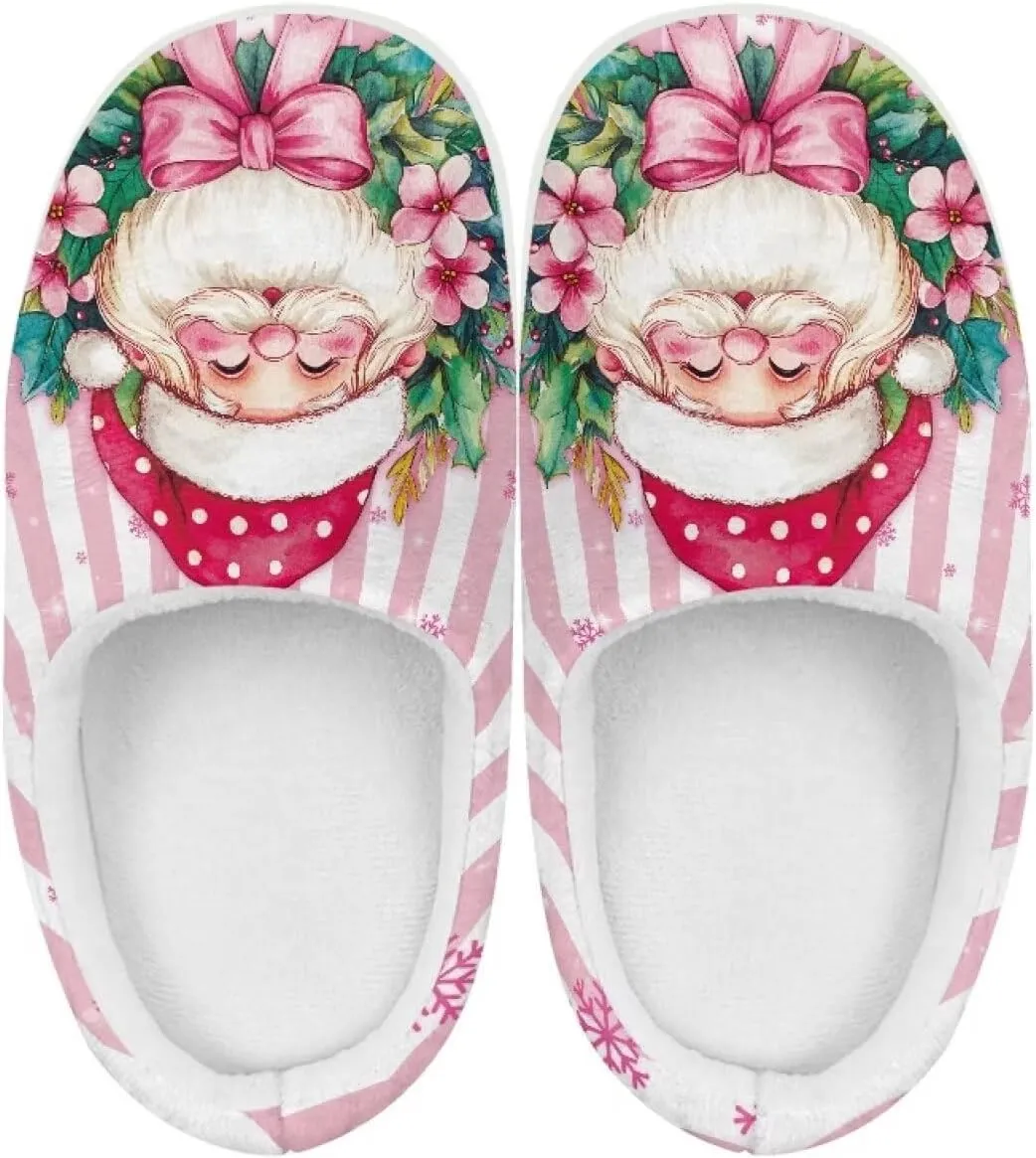 Kids Christmas Cotton Slipper Soft Warm Winter Plush Outdoor Slipper Flannel Fuzzy Home Non-Slip Slippers for Litter Kid US 9-15