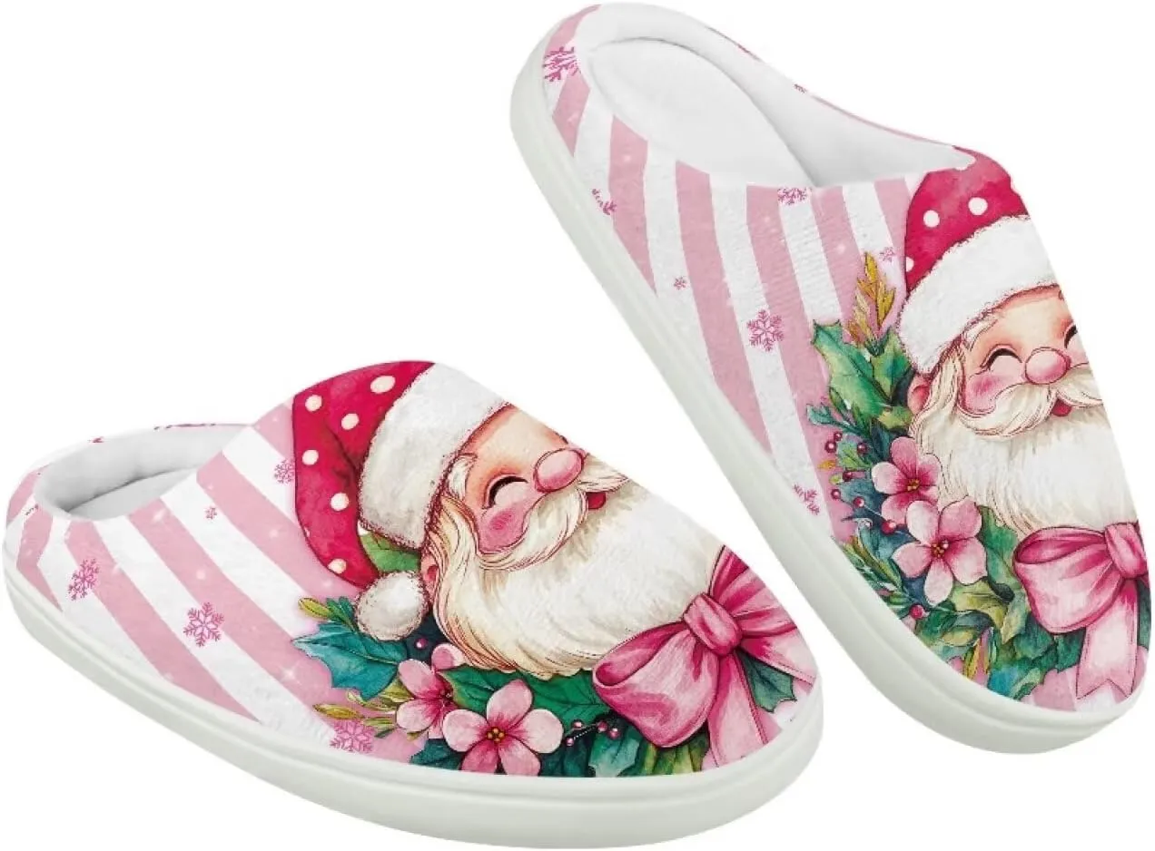 Kids Christmas Cotton Slipper Soft Warm Winter Plush Outdoor Slipper Flannel Fuzzy Home Non-Slip Slippers for Litter Kid US 9-15