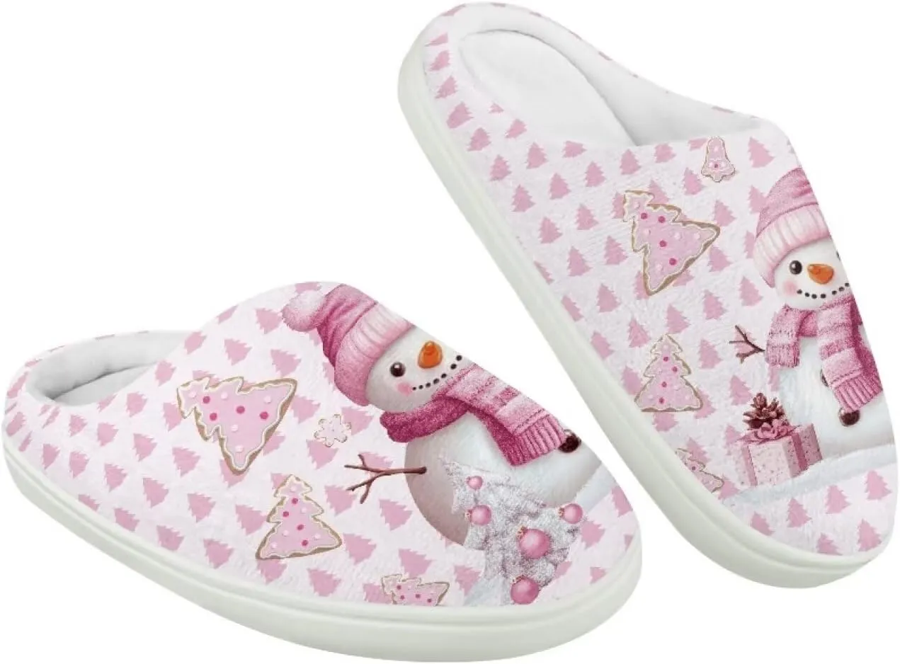 Kids Christmas Cotton Slipper Warm Winter Plush Soft Fuzzy Breathable Outdoor Slipper Fluffy Anti-Slip Home Slippers for Litter Kid US 9-15