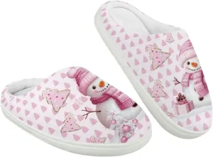 Kids Christmas Cotton Slipper Warm Winter Plush Soft Fuzzy Breathable Outdoor Slipper Fluffy Anti-Slip Home Slippers for Litter Kid US 9-15