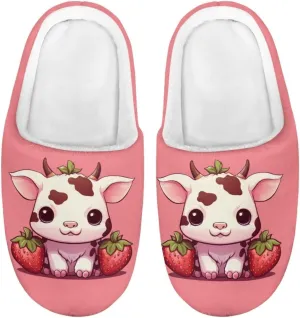 Kids House Slippers Size 9-14.5 Cute Slippers for Teen Girls Soft Plush Warm Bedroom Shoes White Sole