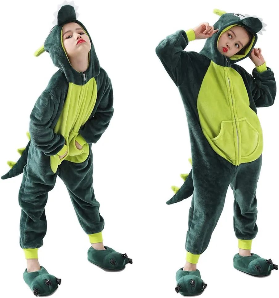 Kids Onesie Pajamas Unisex Dragon Christmas Halloween Costume Age 2-10 Years （Without Slipper ）