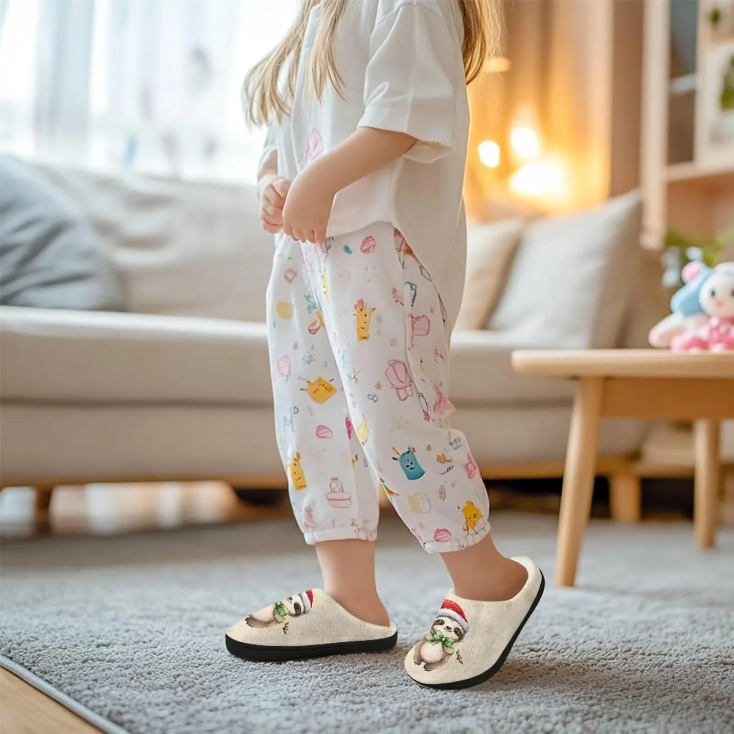 Kids Plush Slippers for Kids Anti-slip House Slippers Cozy Bedroom Slippers Winter House Shoes