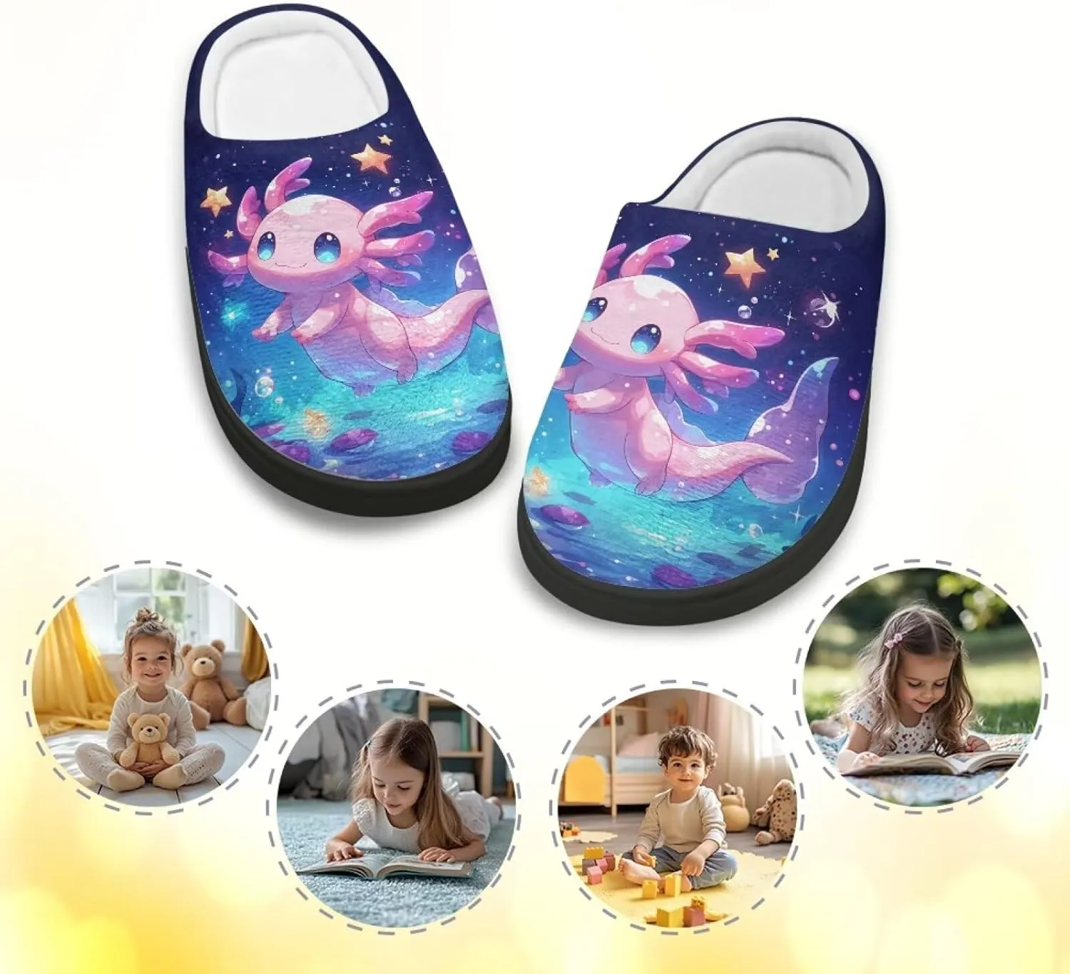 Kids Slippers for Girls Boys - Plush Fuzzy Indoor Shoes