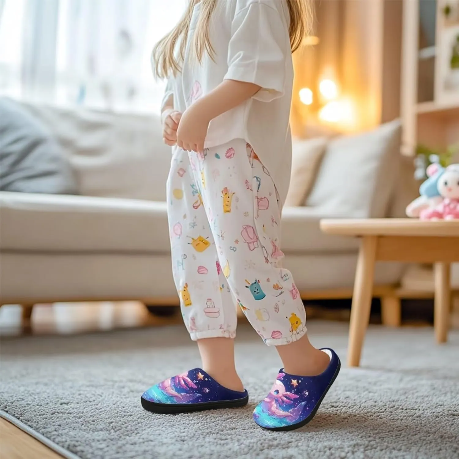 Kids Slippers for Girls Boys - Plush Fuzzy Indoor Shoes