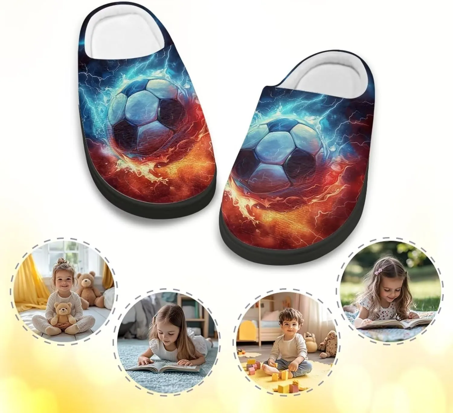 Kids Slippers for Girls Boys - Plush Fuzzy Indoor Shoes