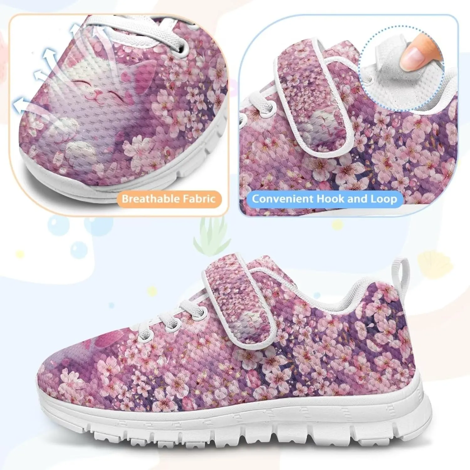 Kids Sneakers for Boys Girls Single Buckle Running Tennis Shoes Breathable Lightweight Sport Athletic Shoe for Little Kids Size 11-15 White Sole