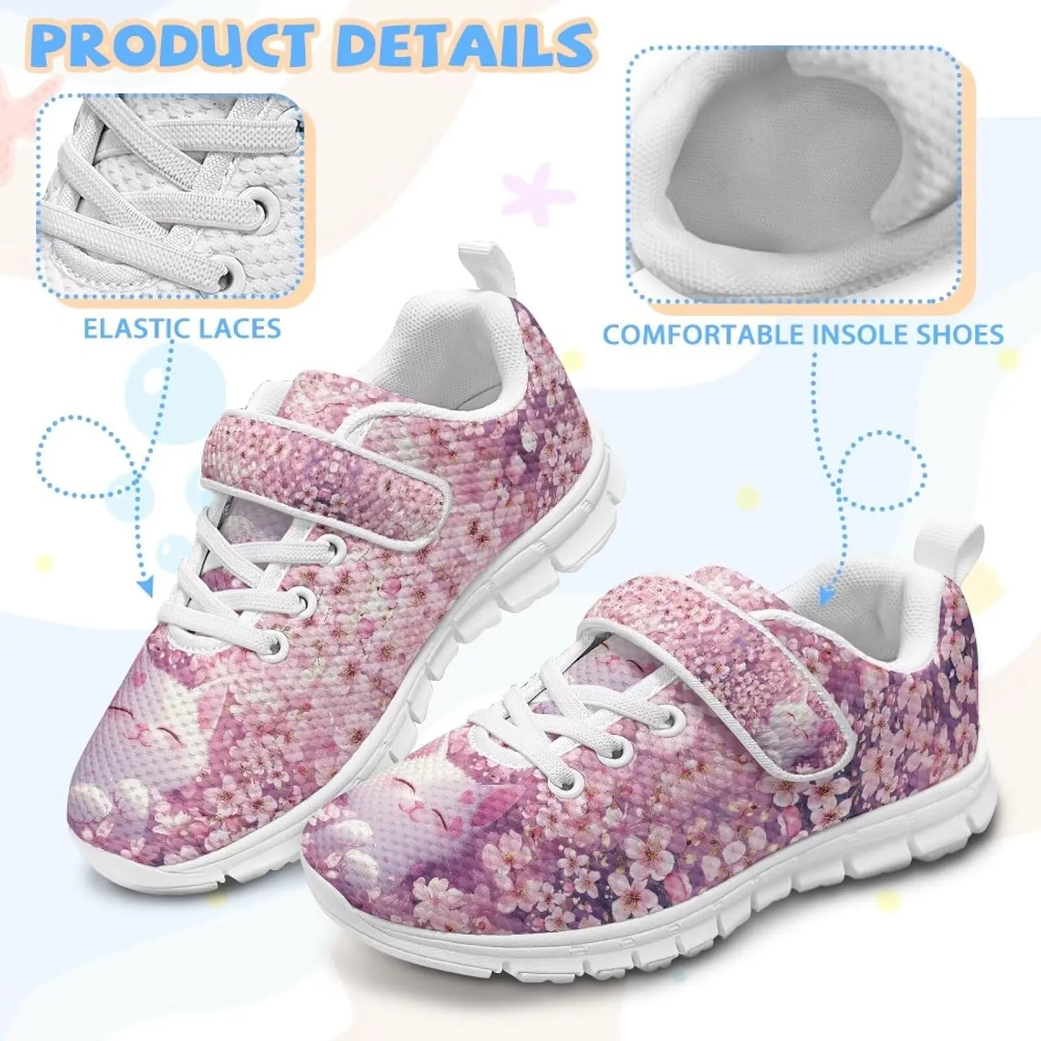 Kids Sneakers for Boys Girls Single Buckle Running Tennis Shoes Breathable Lightweight Sport Athletic Shoe for Little Kids Size 11-15 White Sole