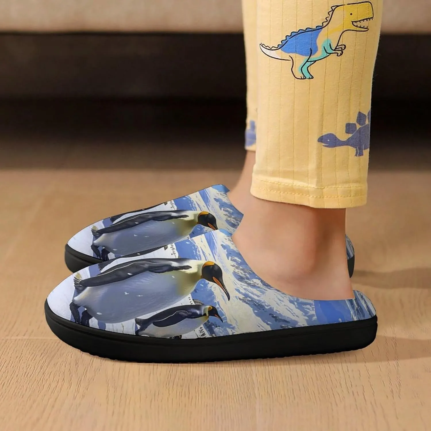 King Penguins Cute Cotton Slippers Anti-slip House Shoe Slipper Indoor Outdoor