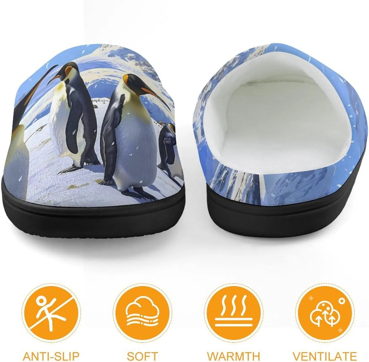 King Penguins Cute Cotton Slippers Anti-slip House Shoe Slipper Indoor Outdoor