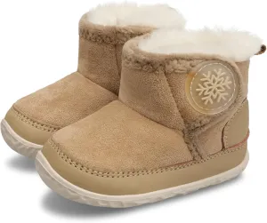L-RUN Baby Boots for Infant Toddler Boys Girls Ankle Warm Suede Plush Lining House Slippers Little Kids Winter Shoes for Indoor Outdoor Walking