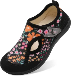 L-RUN Womens Wide Toe Box Barefoot Diabetic Shoes - Ladies House Slippers for Indoor and Outdoor