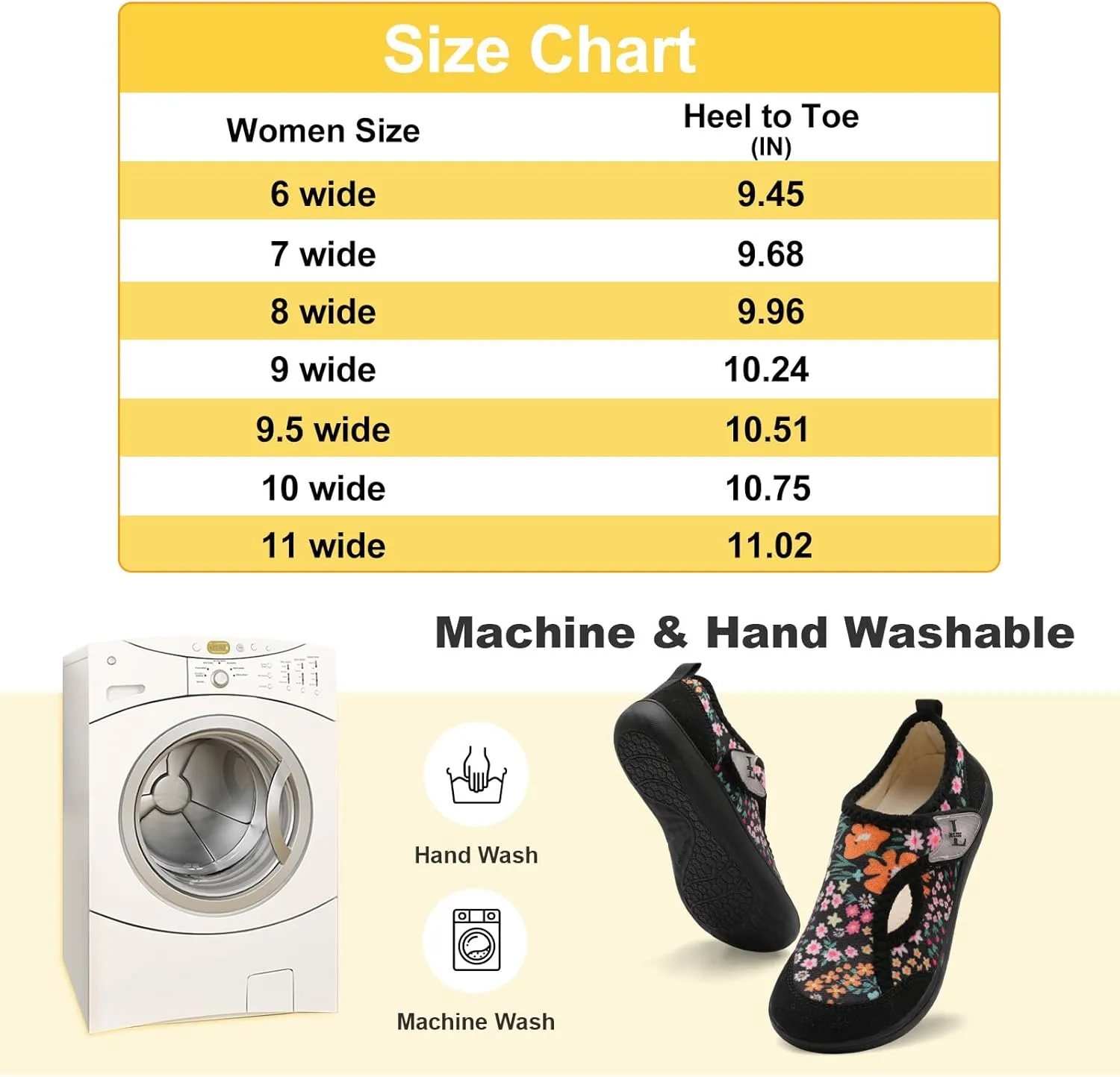 L-RUN Womens Wide Toe Box Barefoot Diabetic Shoes - Ladies House Slippers for Indoor and Outdoor