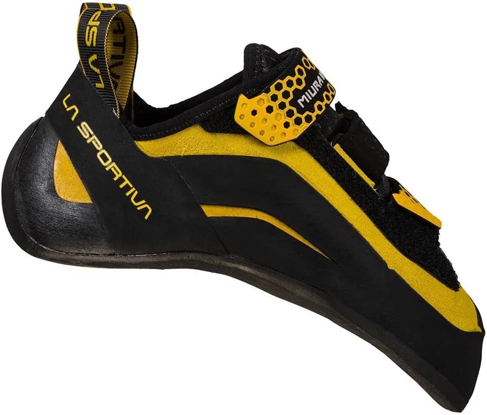 La Sportiva Men's Miura VS Performance Rock Climbing Shoe, Black/Yellow, 4