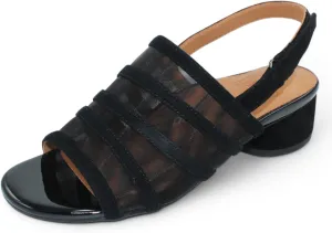 L'Amour des Pieds Women's Elian in Black Kid Suede/Mesh - Size 8.5 M
