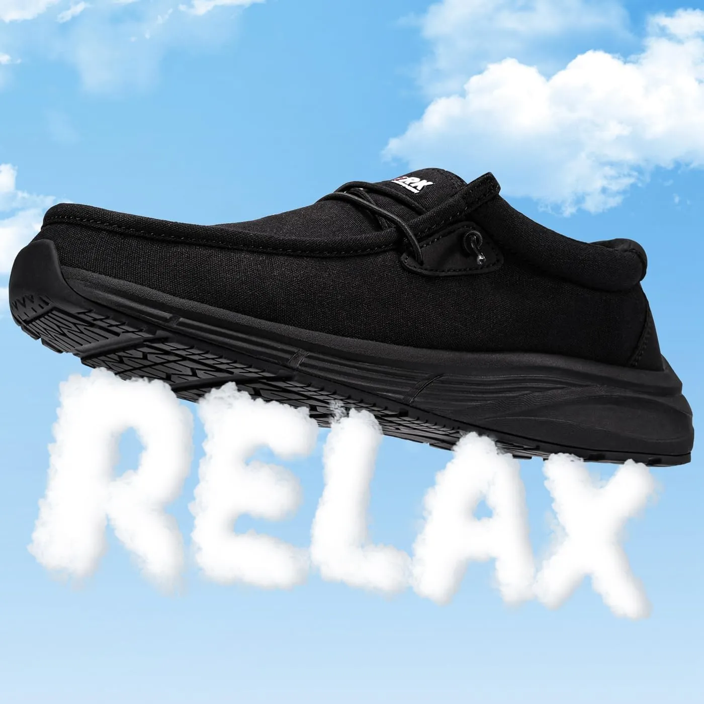 LARNMERN Non Slip Shoes Work Slip On Food Service Slip Resistant Shoe Kitchen Chef Loafers Boat Canvas Casual Walking Black