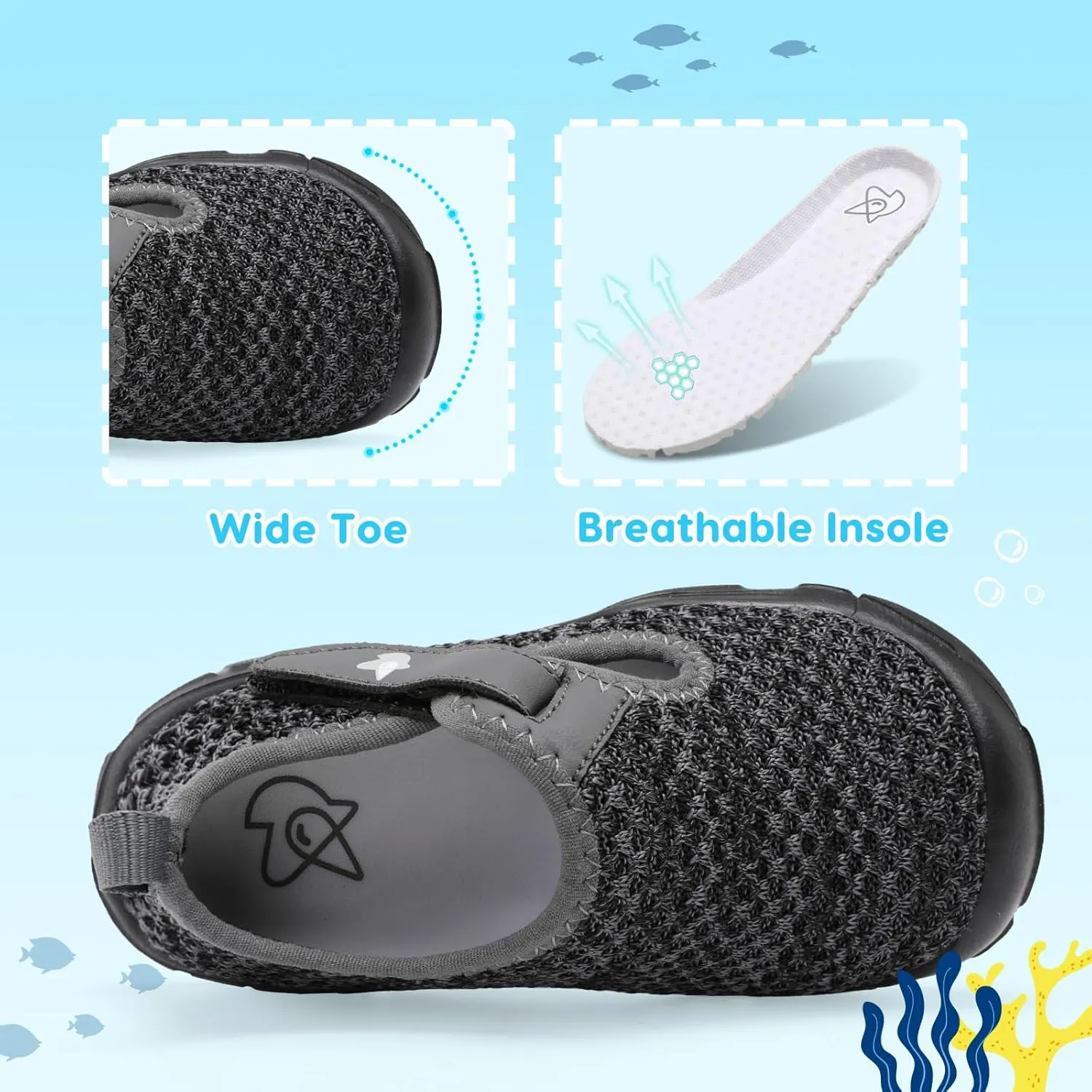 LeIsfIt Toddler Shoes Boys Girls Barefoot Shoes Wide Toe Box Shoes Lightweight Walking Shoes Slip On Tennis Shoes