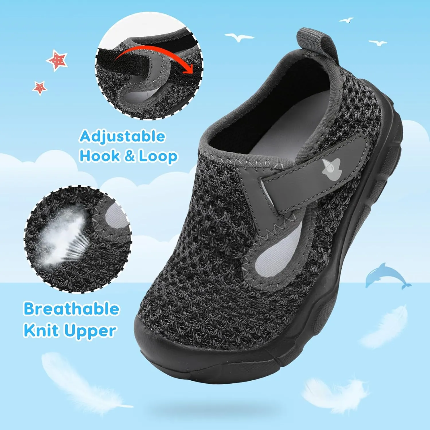 LeIsfIt Toddler Shoes Boys Girls Barefoot Shoes Wide Toe Box Shoes Lightweight Walking Shoes Slip On Tennis Shoes