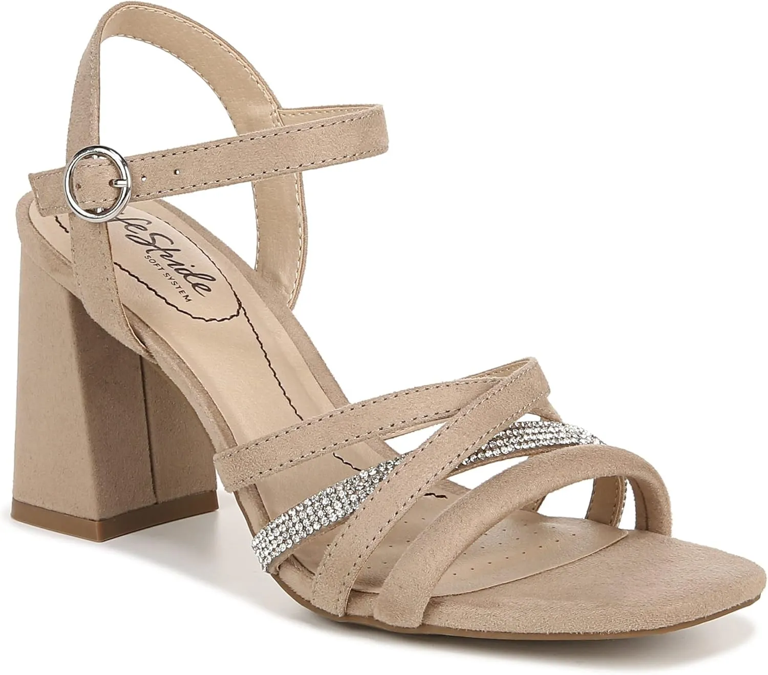 Lifestride Women's Belle Block Heel Strappy Dress Sandal