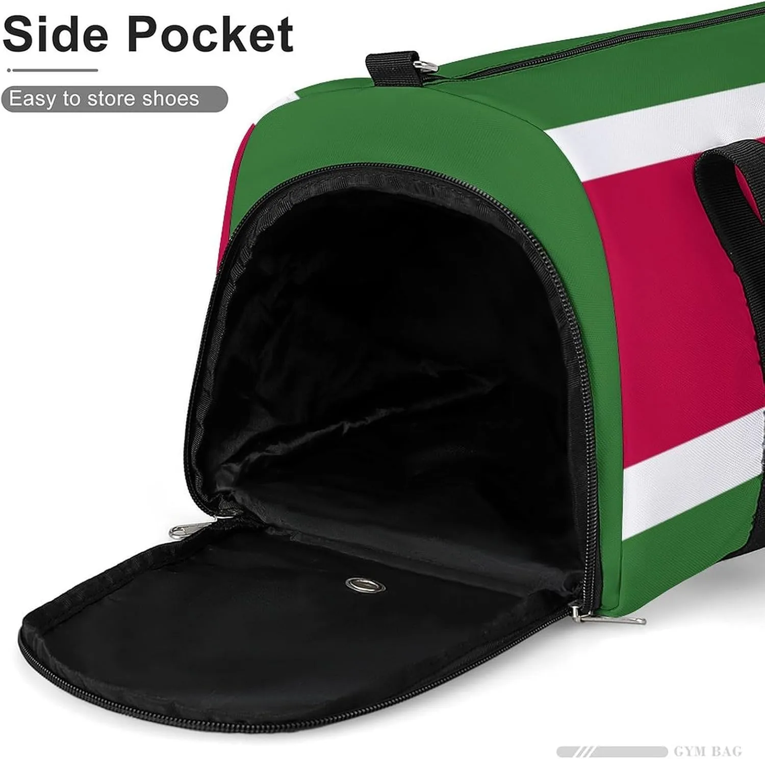 Lightweight Suriname Flag Sports Duffel Bag for Men Women Shoe Compartment