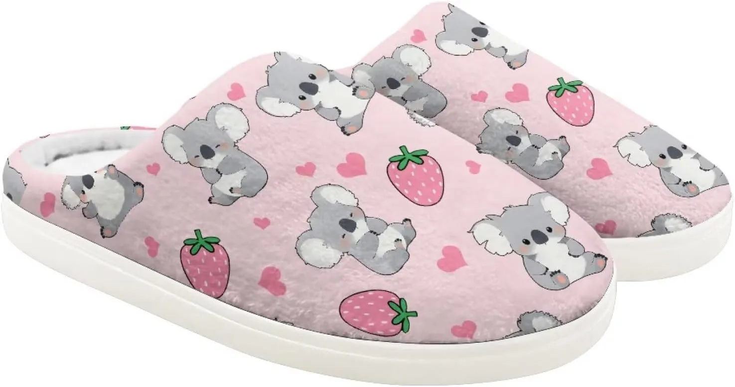 Little Girls Slippers Indoor Comfort Cute Pattern Size 9-15 White